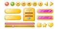 Golden buttons for ui game, gui elements Royalty Free Stock Photo