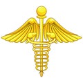 Golden caduceus