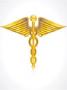 Golden caduceus sign Royalty Free Stock Photo