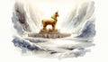 The Golden Calf. Old Testament. Watercolor Biblical Illustration