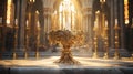 Golden Candelabrum on Marble Altar: A Captivating Symbolic Illustration
