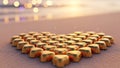 Golden candies on reflective surface Royalty Free Stock Photo
