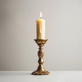 Golden Candle On Table: A Matthias Haker Inspired Candlestick