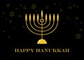 Happy Hanukkah golden menorah vector Royalty Free Stock Photo