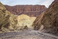 Golden Canyon Formations under the Red Cathedral, Death Valley National Park, Furnace Creek, California Royalty Free Stock Photo