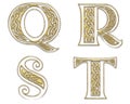Golden Capital Letters 5 Royalty Free Stock Photo