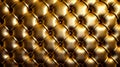 Golden capitone checkered soft fabric textile, generative AI.