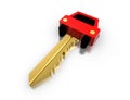 Golden car key 3d