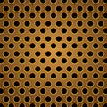 Golden Carbon Fiber Background. Perforated Style Sheet Metal