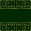 Golden card on green background