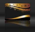 Golden card with snowflakes Royalty Free Stock Photo