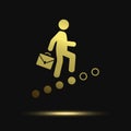 Golden Career Ladder Icon