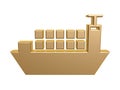 Golden cargo ship