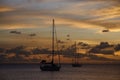 Golden Caribbean Sunset Cruise Royalty Free Stock Photo