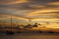 Golden Caribbean Sunset Cruise Royalty Free Stock Photo