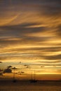 Golden Caribbean Sunset Cruise Royalty Free Stock Photo