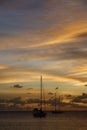 Golden Caribbean Sunset Cruise Royalty Free Stock Photo