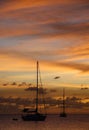 Golden Caribbean Sunset Cruise Royalty Free Stock Photo