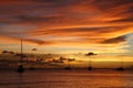 Golden Caribbean Sunset Cruise Royalty Free Stock Photo