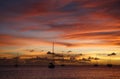 Golden Caribbean Sunset Cruise Royalty Free Stock Photo