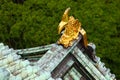 Golden carp statue on the roof of the Osaka Castle