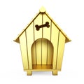 Golden Cartoon Dog House. 3d Rendering Royalty Free Stock Photo