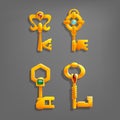 Golden cartoon keys.