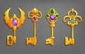 Golden cartoon keys.