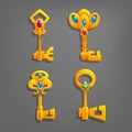 Golden cartoon keys.