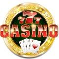 Golden casino banner with brilliants
