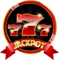 Golden casino banner with jackpot Royalty Free Stock Photo