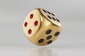 Golden Casino dices on white background.3D illustration Royalty Free Stock Photo