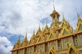 Golden Castle at Wat Chantharam Wat Tha Sung Uthaithani ,Thailand an old temple decorated with beautifully carved gold carvings Royalty Free Stock Photo