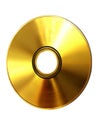 Golden cd isolated on white background Royalty Free Stock Photo