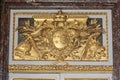 Golden ceiling Royal Chateau at the Palace of Versailles near Paris Royalty Free Stock Photo