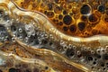 Golden Cellular Flow: Golden, brown, and metallic cellular structures, generative ai