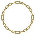 Golden chain links circle