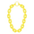 Golden chain necklace icon, cartoon style Royalty Free Stock Photo