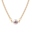 Golden chain necklace with pearl