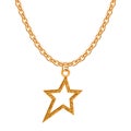 Golden chain necklace with star pendant.