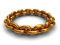 Golden chain ring Royalty Free Stock Photo