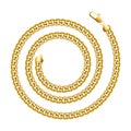 Golden chain round spiral border frame. Wreath circle shape. Royalty Free Stock Photo