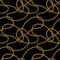 Golden Chain Seamless Pattern. Gold Chain. Jewellery Accessory.