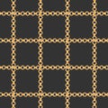 Golden Chains Fashion Fabric Seamless Pattern. Luxury Background with Gold Chain. Design with Jewelry Elements for Textile Royalty Free Stock Photo