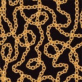 Golden chains seamless pattern. Template for your Royalty Free Stock Photo