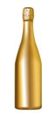 Golden champagne bottle