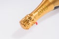 Golden champagne neck with the inscription 2018 Royalty Free Stock Photo
