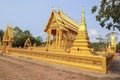 Golden chapel at Pluak Ket Temple in Rayong Thailand