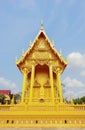 Golden chapel at Pluak Ket Temple in Rayong Thailand Royalty Free Stock Photo