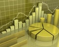 Golden charts business concept Royalty Free Stock Photo
